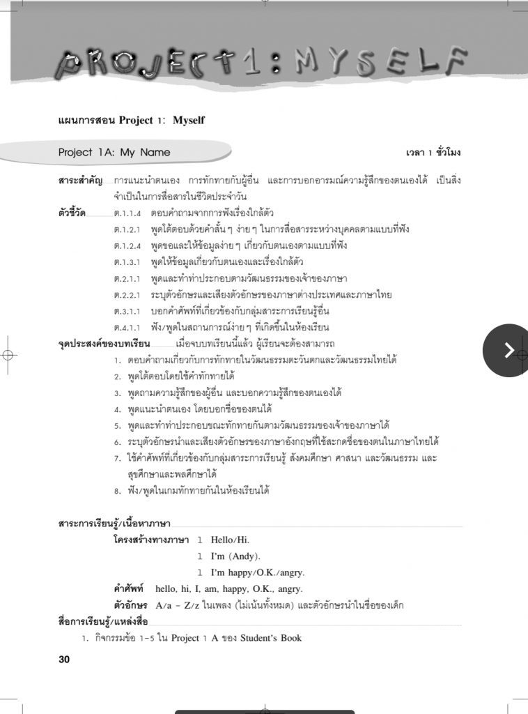 ดาวน์โหลดไฟล์ แผนการสอน ตามหนังสือกระทรวง วิชาภาษาอังกฤษ ป.1-6